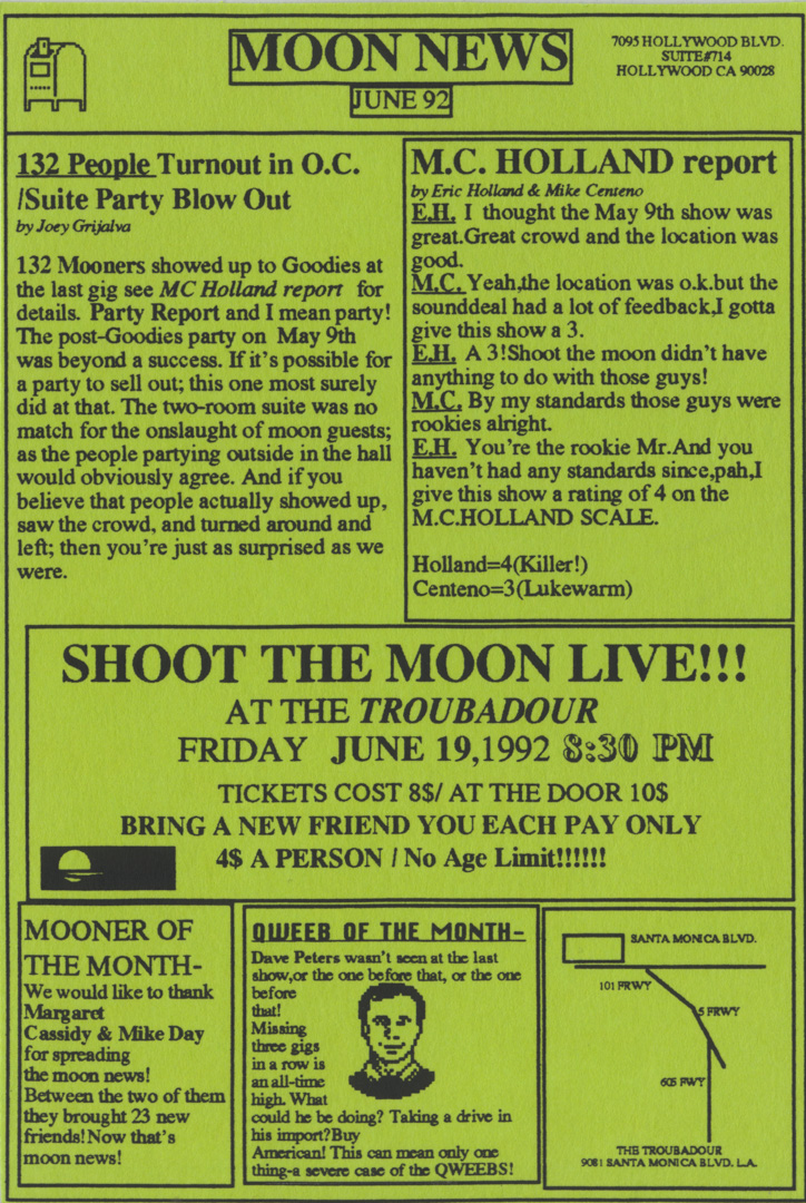 Shoot The Moon News flyer 06 01 1992